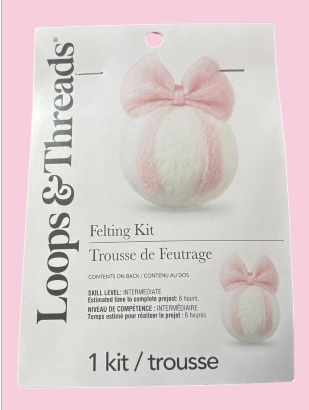 Needle Felting Kit Ornament Ballet Pink and White. Holiday Sugarplum. New